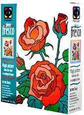 Създай картина с цветен брокат - Рози - Творчески комплект от серията Glossy Fresco — Фантазьор 407058