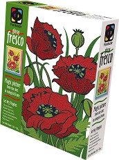 Създай картина с цветен брокат - Макове - Творчески комплект от серията Glossy Fresco — Фантазьор 407061