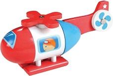 Дървена магнитна играчка Lelin Toys - Хеликоптер — L10187