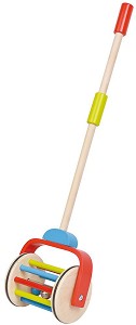 Дървена дрънкалка за бутане Дъга - Lelin Toys - Дървена играчка за бутане — Tini Toys L10111