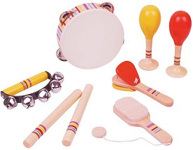 Ритъм - Комплект дървени музикални инструменти — Lelin Toys L21003