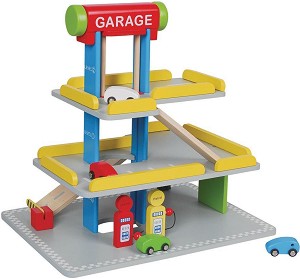 Паркинг с бензиностанция и автомивка - Комплект с 4 колички — Lelin Toys L50043