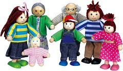 Семейство - Комплект от 7 броя дървени кукли — Lelin Toys L50015