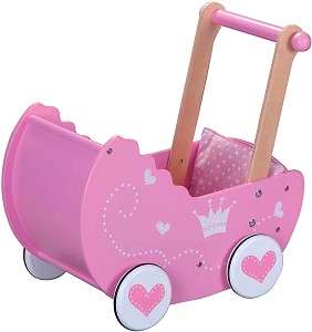 Дървена количка за кукли Lelin Toys — L30017