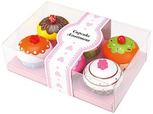 Дървени фигурки Lelin Toys - Кексчета - 6 части — L40128