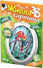 Създай сам 3D картина с формат А5 - Папагали из тропиците - Творчески комплект от серията Living 3D Picture — Фантазьор 956052