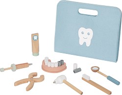 Дървен зъболекарски комплект в куфар - Tooky Toy — TH164N