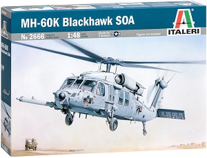 Американски хеликоптер - MH-60K Blackhawk SOA - Сглобяем авиомодел — Italeri 2666