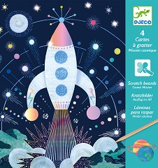 Скреч картини Djeco - Cosmic Mission - Творчески комплект — DJ09727