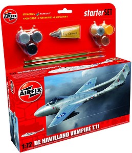 Британски изтребител - De Havilland Vampire T11 - Сглобяем авиомодел - комплект с лепило и боички — Airfix A55204