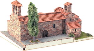 Църква St. Pere d'Egara - Сглобяем модел от истински тухлички — Domus Kits 40801