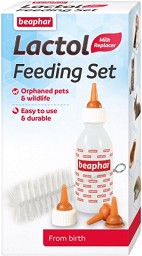 Шише за хранене на новородени животни Beaphar Lactol Feeding Set - С 4 биберона и четка за почистване