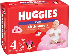  Huggies Little Movers Pants Girl 4 - 36 ,   9-14 kg,       - 
