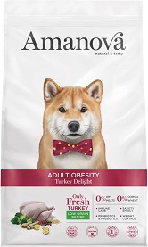 Натурална суха храна за кучета с наднормено тегло Amanova Adult Obesity — 10 кг, с пуешко, за средни и големи породи, в зряла възраст