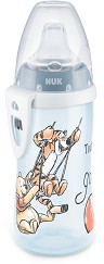 Неразливащо се преходно шише NUK First Choice - 300 ml, с мек накрайник, на тема Мечо Пух, 12+ м - чаша