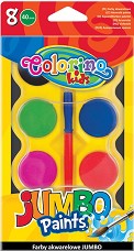 Акварелни бои Colorino Kids Jumbo - 8 цвята с четка