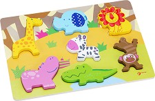 Животни в саваната - Детски дървен пъзел — Classic World 3551