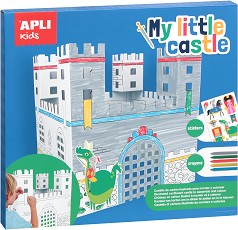 Моят малък замък - 3D картонен пъзел от 2 части за оцветяване — Apli Kids 16715