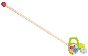 Дървена играчка за бутане Goki - Трактор — 54880