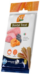 Дентални лакомства за кучета N&D Adult Medium & Maxi Dental Treat - 100 г, с агнешко, тиква и боровинки, от серията Pumpkin, за средни и едри породи, над 4 месеца