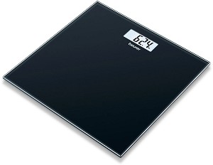 Кантар Beurer GS 10, До 180 кг, Тънък дизайн, Закалено стъкло, Задържане на показанията, LCD, Черен