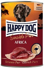 Консерва за кучета с чувствително храносмилане Happy Dog Africa - 400 г, с щраусово, от серията Sensible, в зряла възраст