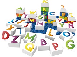 Еко конструктор от био пластмаса BioBuddi - Латински букви - От серията Learning — BB-0005