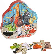 Джаз животни - Тактилен пъзел от 20 големи части — Eurekakids 68217030