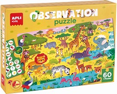 В джунглата - Пъзел от 60 части + плакат — Apli Kids 19221