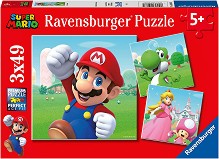 Супер Марио - 3 пъзела от 49 части на тема Супер Марио — Ravensburger 05186