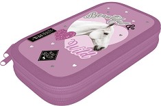 Ученически несесер - Lizzy Card - С 2 отделения от серията Wild Beauty Purple — 23044710