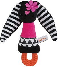 Дрънкалка с дъвкалка - Mrs. Bunny - Мека бебешка играчка — Mom's Care 957