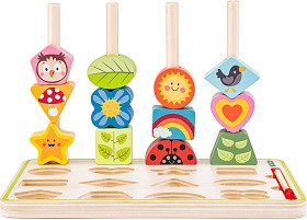Дървена игра за нанизване Горски животни - Woodyland — 91945