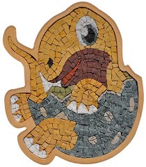 Каменна мозайка Динозавърско яйце - Neptune Mosaic - С размери 25 х 21.5 cm