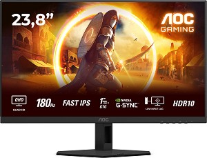  AOC Q24G4RE - 23.8", Fast IPS, 180 Hz, 16:9, 2560 x 1440, 1 ms, 2 x HDMI, DisplayPort, NVIDIA G-Sync - 