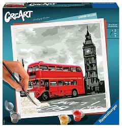 Нарисувай картина Лондон - Ravensburger - Творчески комплект с акрилни бои от серията CreArt — 28997
