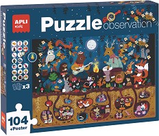 Кой къде живее - Пъзел-игра от 104 части + плакат — Apli Kids 18507