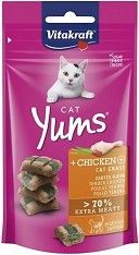 Лакомства за котки Vitakraft Cat Yums - 40 г, с пилешко и котешка трева