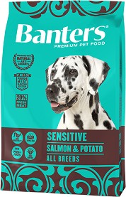 Суха храна за кучета с чувствително храносмилане Banters Sensitive — 3 кг, със сьомга и картофи, в зряла възраст, за всички породи