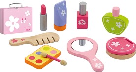 Дървен козметичен комплект за игра - Viga Toys - В куфарче — 50531
