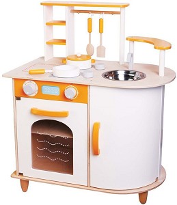 Детска дървена кухня Lelin Toys - С аксесоари — L40065