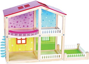Дървена къща за кукли - Фантазия — Lelin Toys L50107