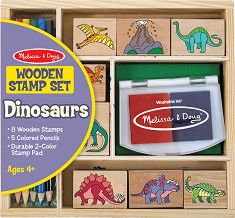 Динозаври - Творчески комплект с дървени печати — Melissa & Doug 1633
