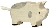 Дървена фигурка на пъстро прасенце - Holztiger — 80070