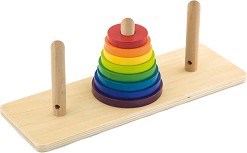 Дървена играчка за нанизване Кулата на Ханой - Andreu Toys — 16201
