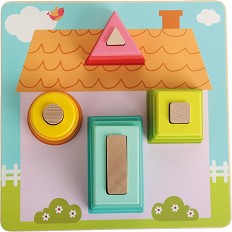 Моят дом - Детска дървена играчка за нанизване — Andreu Toys 16430