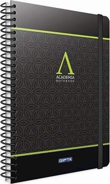 Тефтер с твърди корици и спирала Gipta Academia - A4