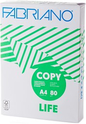 Рециклирана копирна хартия A4 Fabriano Copy Life - 80 g/m<sup>2</sup> и белота 163 - 