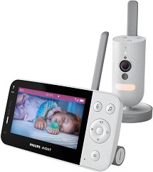 Видео бебефон Philips Avent Connected SCD953/26 - С Wi-Fi, температурен датчик, мелодии, нощно виждане и възможност за обратна връзка