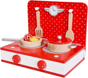 Детска дървена кухня и прибори за игра Classic World — 5036